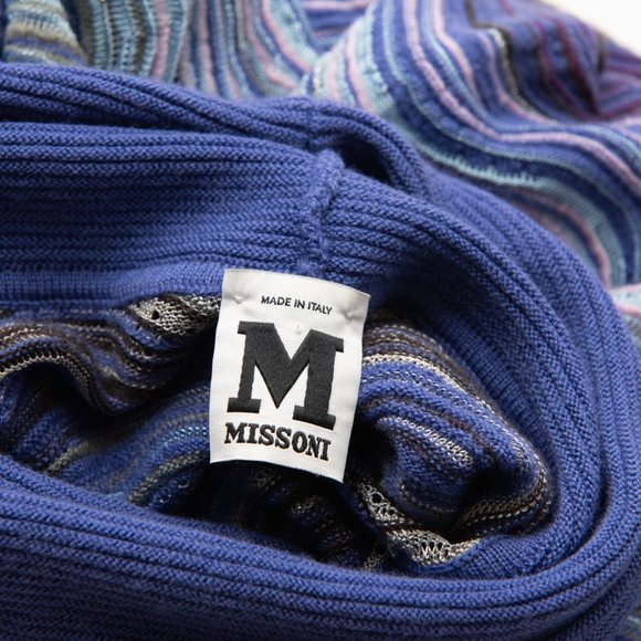 M Missoni Wavy Sweater Knit Dégradé Pattern Italian Metallic Blue Purple 4 - Picture 3 of 8